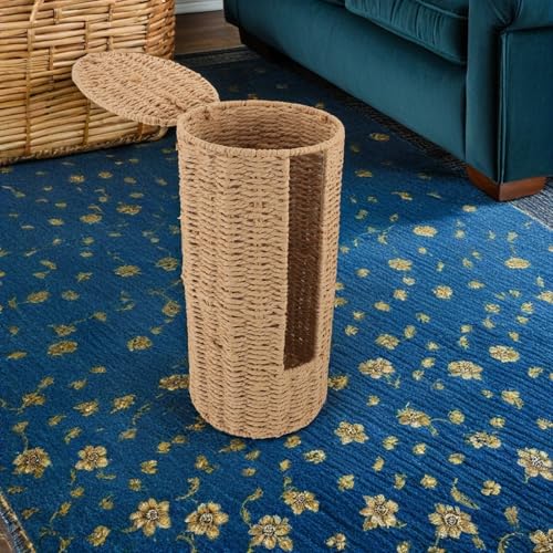 Porte-papier toilette en rotin pour une salle de bain style bohème chic - 7