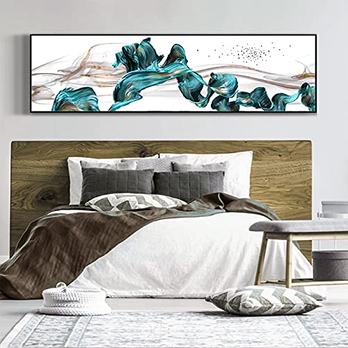 Peinture murale art abstrait géant 60x180cm pour créer un salon moderne et chaleureux