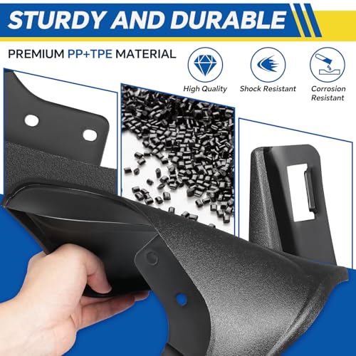 Image of Ford F-150 Mud Flaps 2024 2023 2022 2021 (Set of 4) | Drilling Required Front & Rear Splash Guards | Fits Narrow Fenders | PP+TPE Material | Not for Raptor /Lightning /Fender Flares