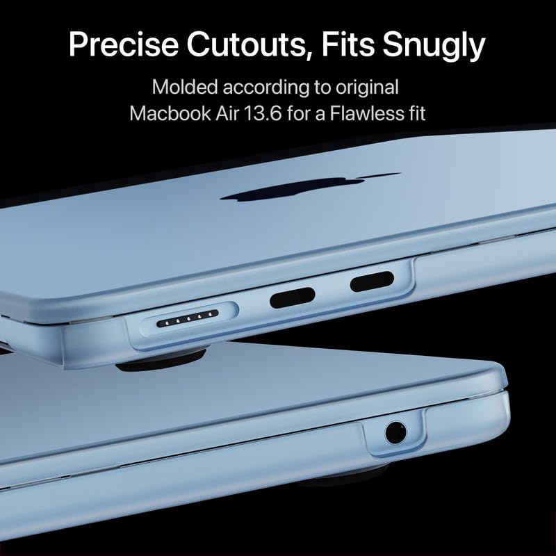 Image of Soonjet Matte Case for MacBook Air 13 /13.6-inch (M4 /M3 /M2, 2022-2025 Models A3240 A3113 A2681), Lightweight | Scratch & Fingerprint Resistant | Closes Seamlessly | Ideal for Work, Travel & Study