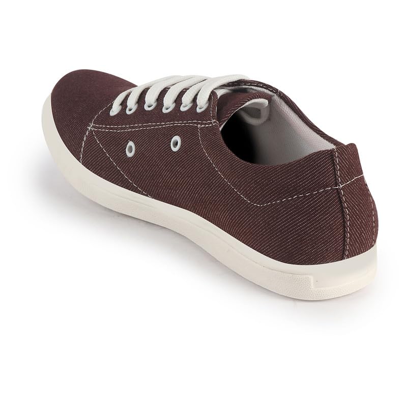 Image of FAUSTO Men Casual Classic Canvas /Fabric Sneaker Shoe | Lightweight Comfort Insole | Everyday 6-Eye Lace Up Shoes with Anti Skid TPR Sole
