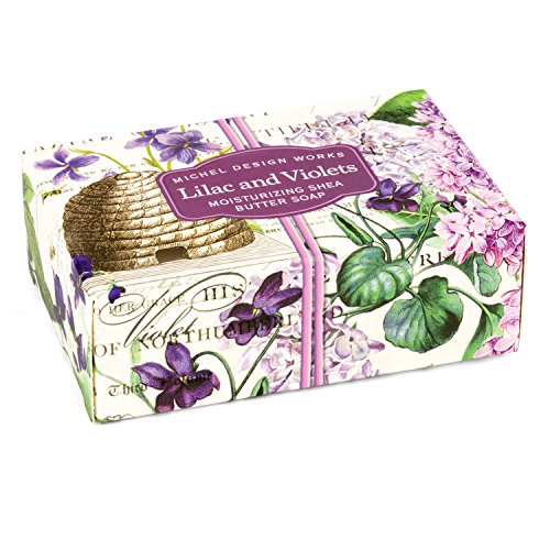 Michel Design Works 4.5oz Boxed Single Shea Butter Soap, Lilac & Violets