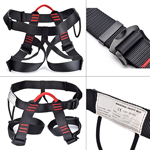 Weanas Thicken Climbing Harness, Protect Waist Safety Harness, Wider Half Body Harness for Mountaineering/Fire Rescuing/Rock Climbing/Rappelling/Tree Climbing