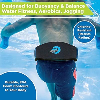 New Aqua Water Fitness Deluxe Flotation Belt Adult Aquatic Swim Belt for Water Aerobics and Other Pool Exercise Black/Blue