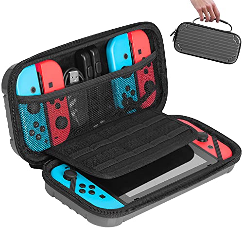 Carry Case for Nintendo Switch，TopMade [Shockproof] Hard Shell Protective Cover Travel Bag w 10 Game Card Slots,Deluxe Protective Travel Carry Case Pouch for Nintendo Switch Console & Accessories