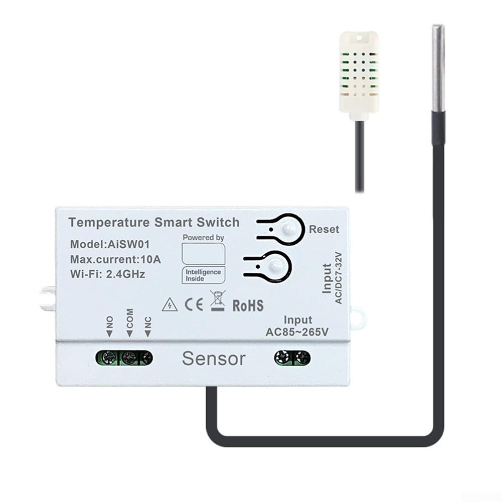 Capteur de température et d'humidité compatible WiFi avec contact sec pour automatisation intelligente (A)