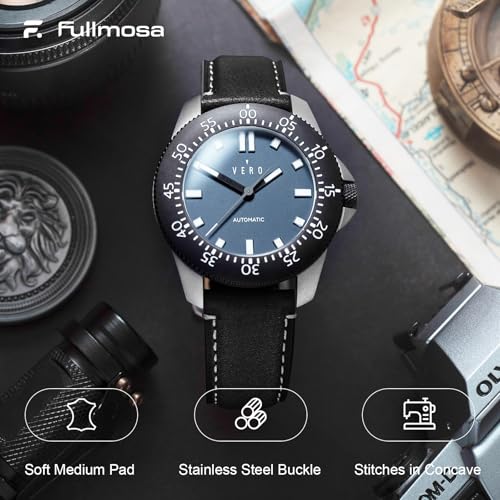 Image of Fullmosa Quick Release Premium Leather Watch Strap | 24 /22 /21 /20 /19 /18mm,Burnished Leather Watch Band Compatible with Samsung Amazfit Fossil Replacement Belt for Men and Women