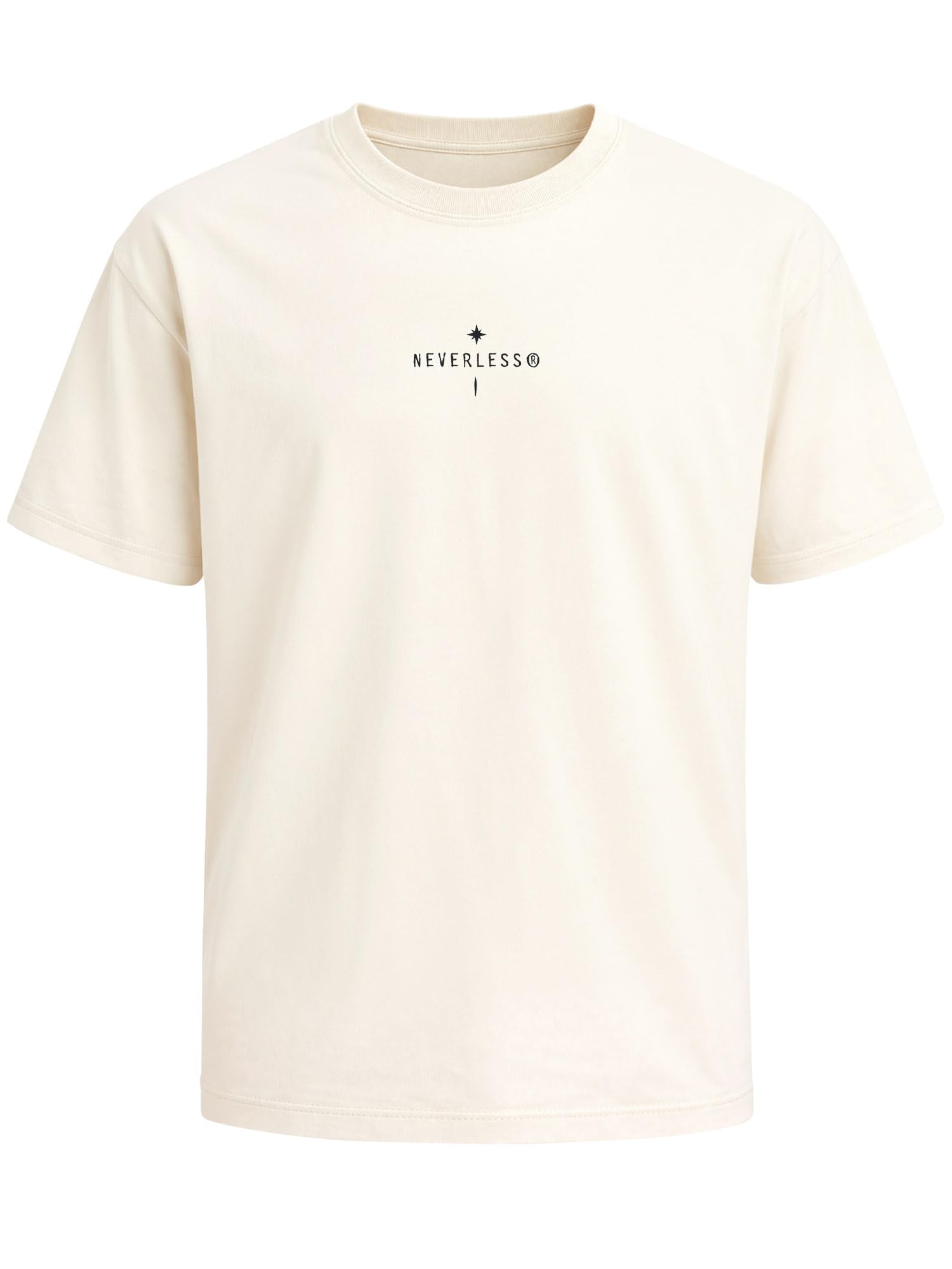 Neverless® Herren T-Shirt Backprint - Kompass Outdoor - Oversized Relaxed Fit Sommer Fashion Streetstyle