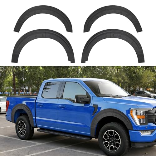 Titibett Fender Flare Protector Fits for 2021-2026 Ford F150 Wheel Arch Cover Mudguard Compatible with F150 Exterior Accessories Exclude Raptor Wing Guards Fender Trims 4PCS