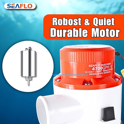 Image of SEAFLO 01 Series 4700 GPH Bilge Pump - 12V, 2 inch Outlet, Marine Submersible Pump, Anti-Airlock Protection, Snap-Off Strainer Base, CE & RoHS Certified - 4-Year Warranty