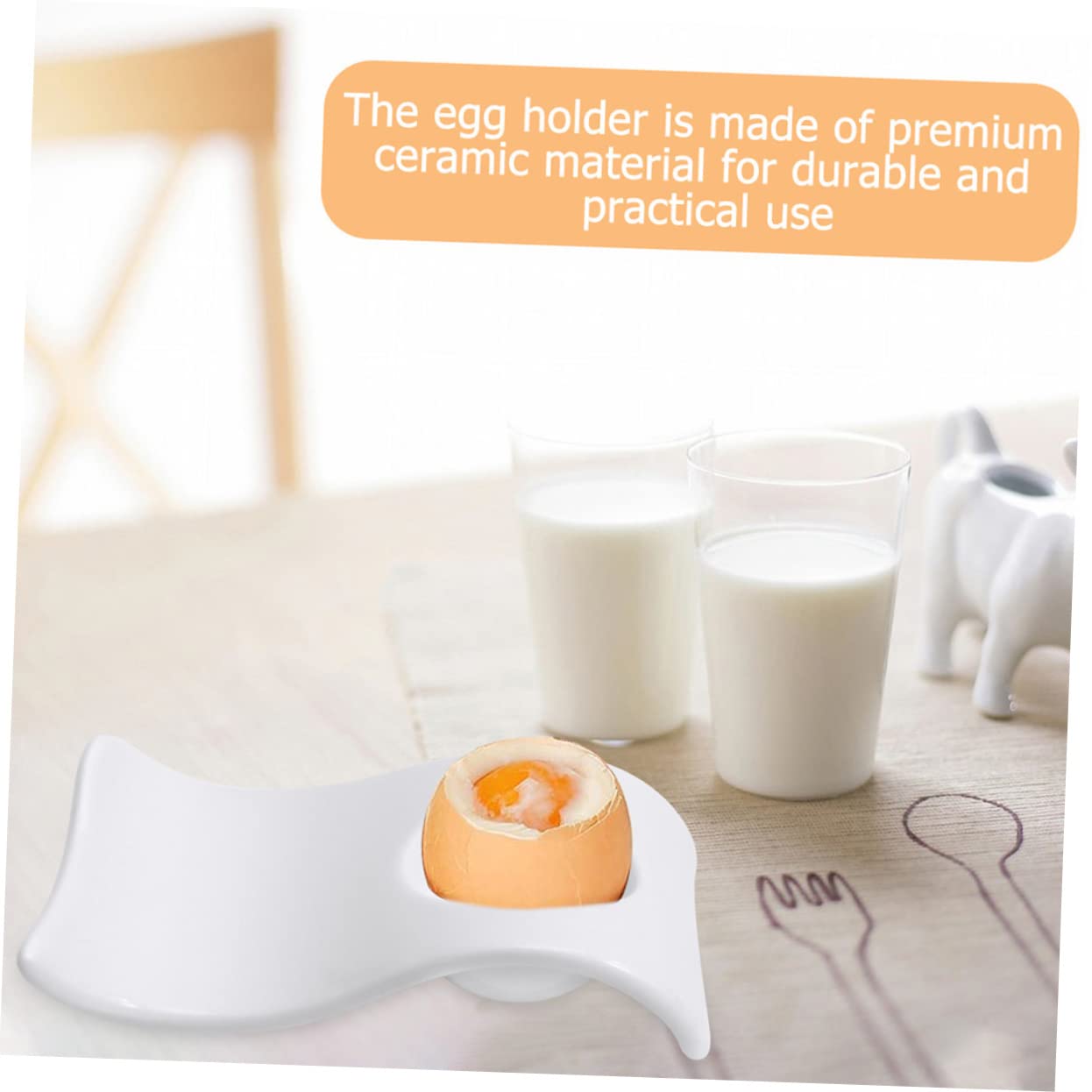 STOBAZA 1 PC Ceramic Egg Cup Practical Egg Cup Porcelain Egg Plate Easter Egg Stand Lightweight Egg Holder Egg Cups Container Convenient Egg Cup Kitchen Egg Tray Egg Server Ceramics White