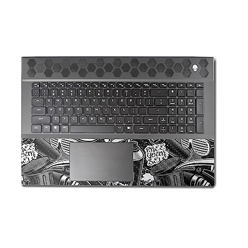 Image of MightySkins Carbon Fiber Skin Compatible with Alienware M18 R1 (2023) Full Wrap Kit - Mono Hip Hop | Protective, Durable Textured Carbon Fiber Finish | Easy to Apply & Change Styles | Made in The USA