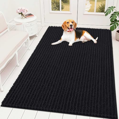 Image of OLANLY Dog Door Mat for Muddy Paws 59x35, Ultra-Absorbent Chenille Mud Mat