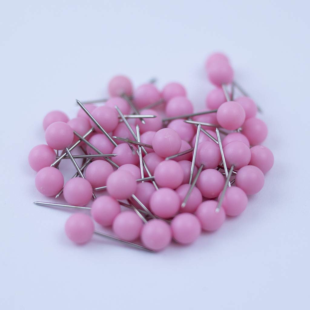 Push Pin Tacks for Photo Wall, Whiteboard, Cork Board, Map, Bulletin Board, Office or Home | 5 mm Head, 11 mm Point | Designed in The USA | Light Pink, Pack of 50