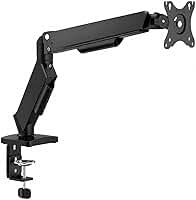 Suporte Articulado de Mesa para Monitor 14" a 35" com Pistão a Gás | Alumínio injetado | Ergonômico, Rotação 360°, VESA 75x75 e 100x100, até 9kg, Home Office, Gamer e Escritório, Preto