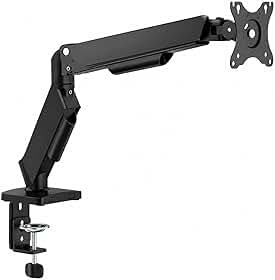 Suporte Articulado de Mesa para Monitor 14" a 35" com Pistão a Gás | Alumínio injetado | Ergonômico, Rotação 360°, VESA 75x75 e 100x100, até 9kg, Home Office, Gamer e Escritório, Preto