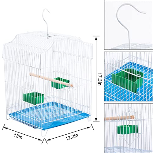 Small-Bird-Travel-Cage-Lightweight-Small-Birds-Starter-Kit-with-Birdcages-and-Accessories-Great-for-Parakeets-Lovebirds-Parrotlets-Finches-Canaries-Blue-Removable-Plastic-Tray-Include