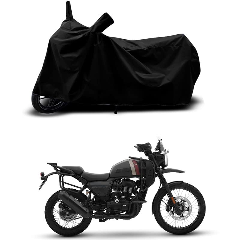 Image of 100% Scratchproof /UV-Rays /Heat Protection /Birds Dropping /Water Resistant /Dust Proof /Waterproof /Bike Scooty Two Wheeler Body Cover Compatible for Yezdi Adventure Mambo All Varients[Black]