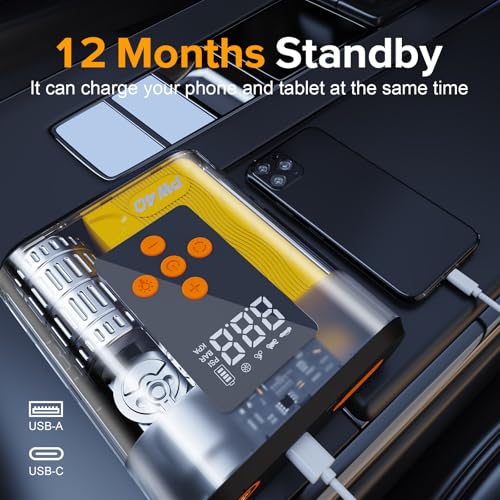 image for Tigoola Jump Starter with Air Compressor, 4000A Peak Car Battery Charg