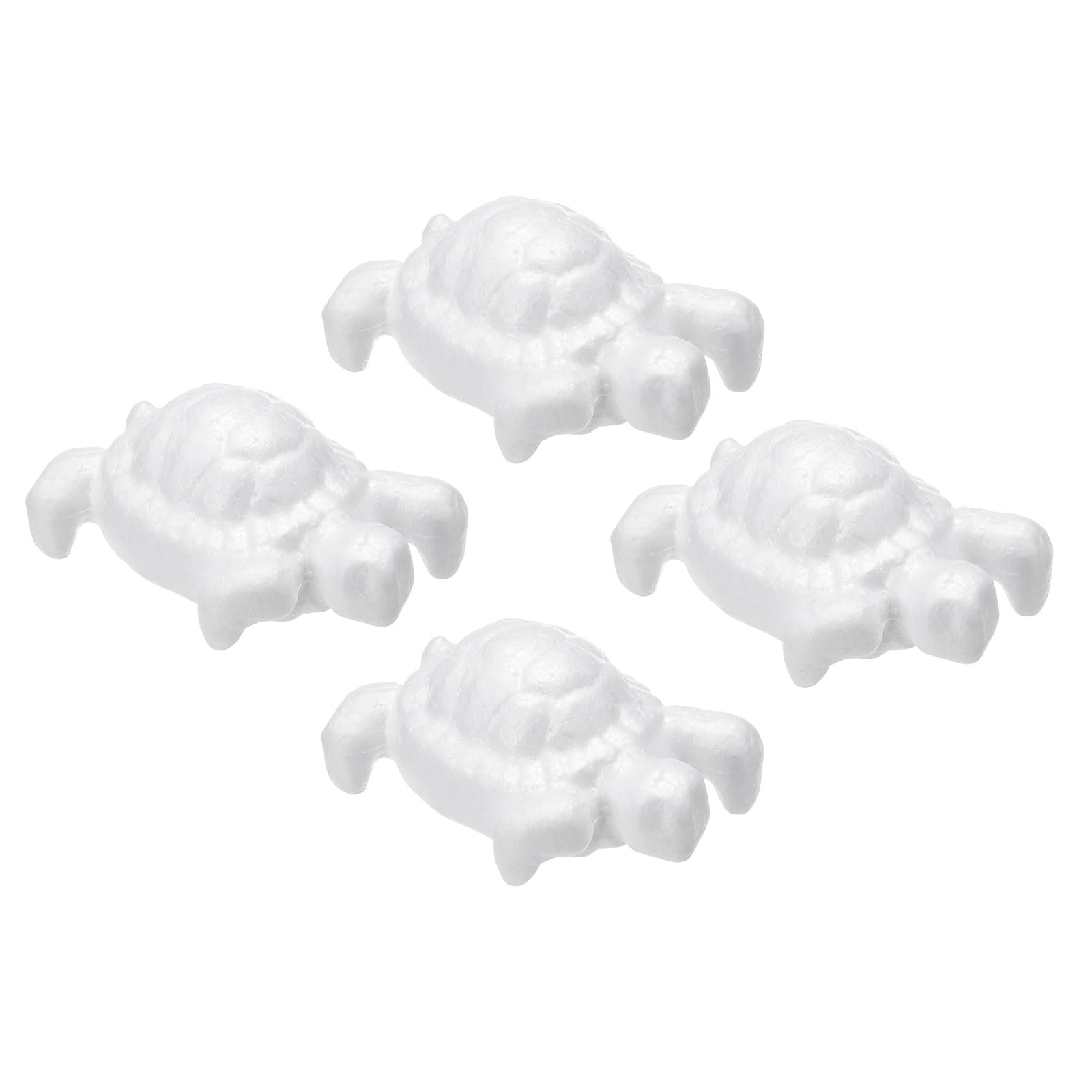 PATIKIL4 Pieces Foam Turtles, 5.1 Inch Turtle Foam Animals, White Foam Moulds Wholesale for Craft Decorations, DIY Painting, Drawing, Gifts