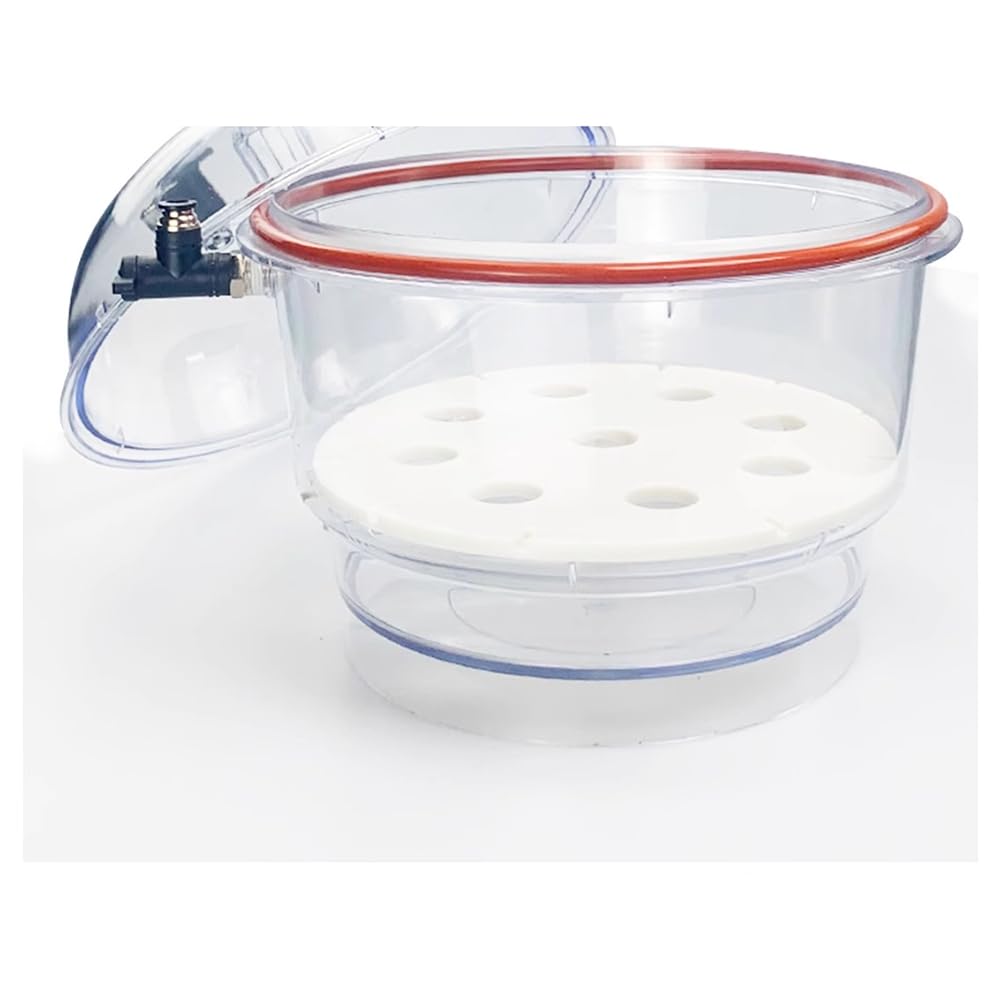 Secador de Vacío de Plástico de 150 Mm, Desecador de Laboratorio, Secado Al Vacío, Almacenamiento, Válvula Doble con Manómetro.