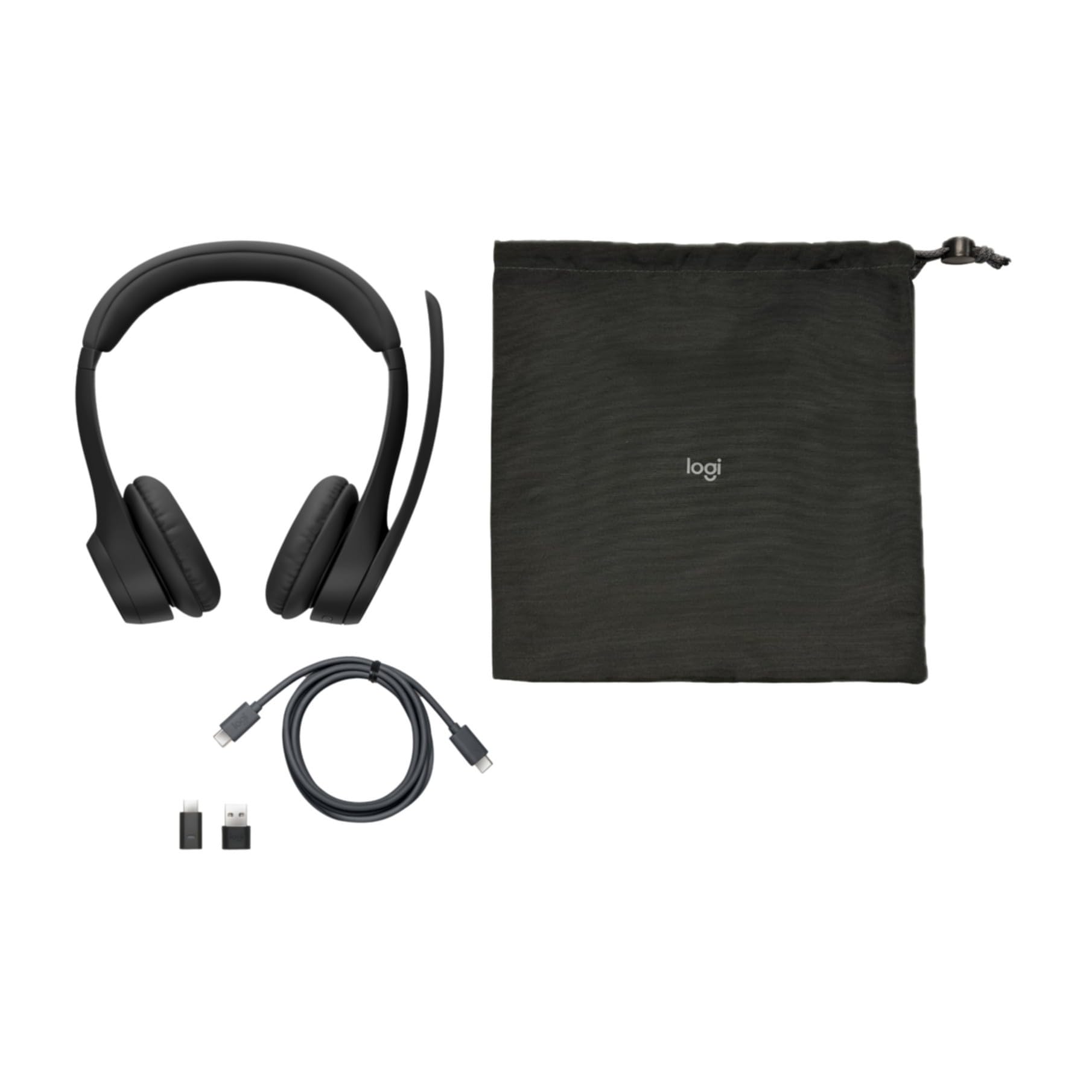 Logitech Zone 305 for Business, bezprzewodowy zestaw słuchawkowy Bluetooth z mikrofonem, do Microsoft Teams, kompatybilny z Windows, Mac, Chrome, Linux, iOS, iPadOS, Android, czarny