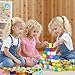 TANEMUDO 120 Pcs Acrylic Gem Cubes Blocks Translucent Colors Rainbow Building Cubes with Wooden Storage Box for Sensory Training Stacking Toys Educational Crystal School Birthday Gift (10 Colors)
