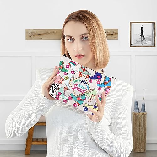 WZMPA Roller Skater Cosmetic Makeup Bag, Skating Lover Gifts, Some Girls Are Built for Speed Zipper Pouch Sport Gift - Image 4