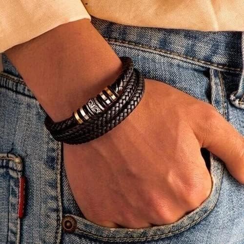 Image of To My Son /Grandson Bracelet From Mom Grandmother, Forever Linked Together Black Braided Leather Infinity Knot Inspirational Bracelets Engraved Love You Forever Birthday Gift Jewelry