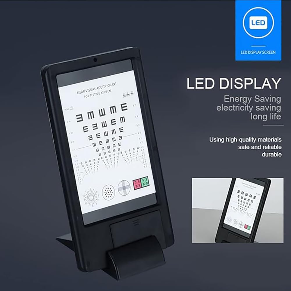 Tabla de optometría LED para pruebas de visión cercana, brillo ajustable, para presbicia y exámenes oculares