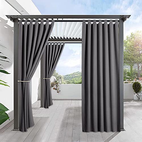 MetDeals Waterproof & Sun Blocking (85-90%) Indoor & Outdoor Semi Blackout Loop Curtains (Grey 4.5 X 5 Feet) Pack of 2 Piece-image-34
