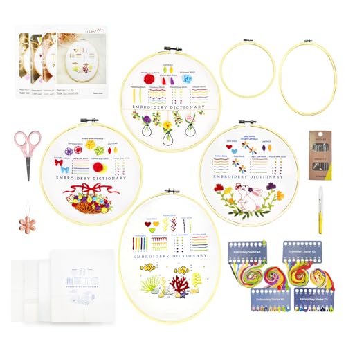 Kit de broderie pour débutants complet avec toile canevas fils aiguilles SNAIL GARDEN