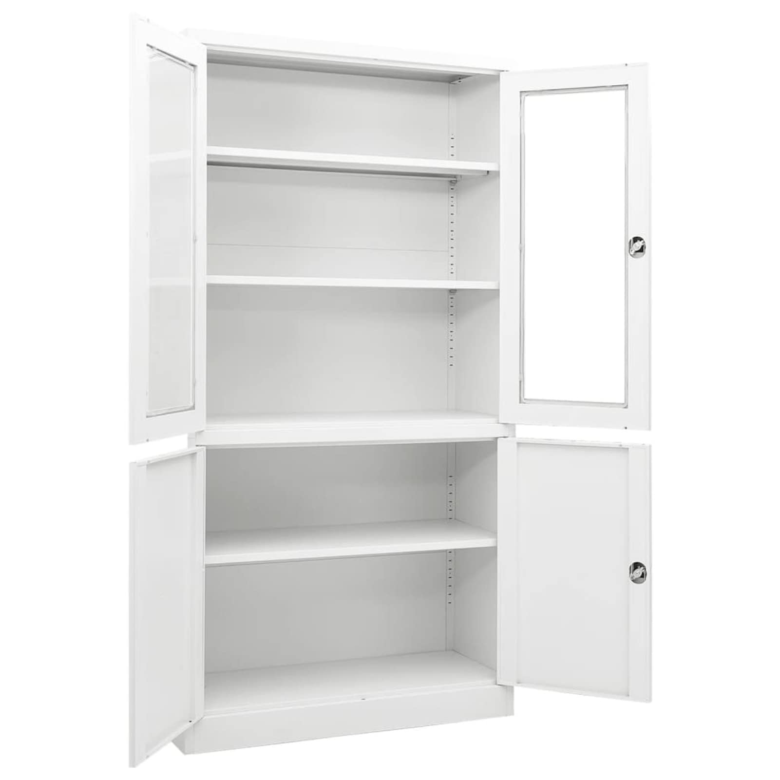 Tidyard Armadietto per ufficio armadio vetrina mobile archivio archivio documenti organizer in acciaio bianco 90 x 40 x 180 cm
