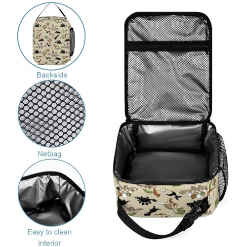 Custom Colorful Dinosaur Backpacks 4 Piece Set Personalized Add Name Backpack with Lunch Bag Pencil Bag Kids Water Bottle Customization School Book Bags for Boys Girls4