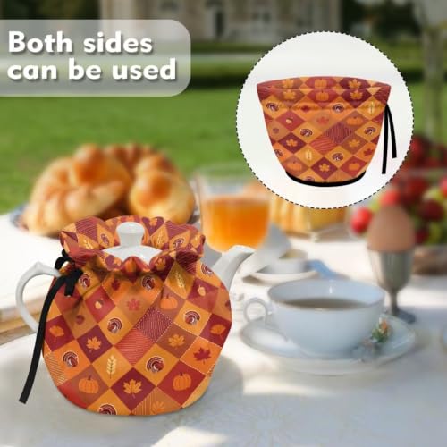 Image of Tea Pot Cover for Teapots, Insulated Protective Cover Kitchen | Sturdy Insulated Protective Cover Fits Most Teapots Effectively Blocks Dust Easy to Operate for Daily Kitchen Tea Making