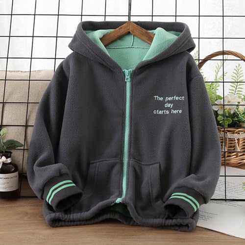 Big Boys Girls Fleece Winter Zipper Hoodie Coat Jacket Kids Thicken Warm Outwear Fall Winter Jacket for 3-14 Years4