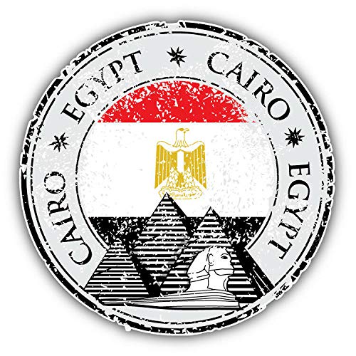 Cairo Egypt Flag Grunge Stamp Round Metal 0.75" Lapel Pin Hat Shirt Pin Tie Tack Pinback2