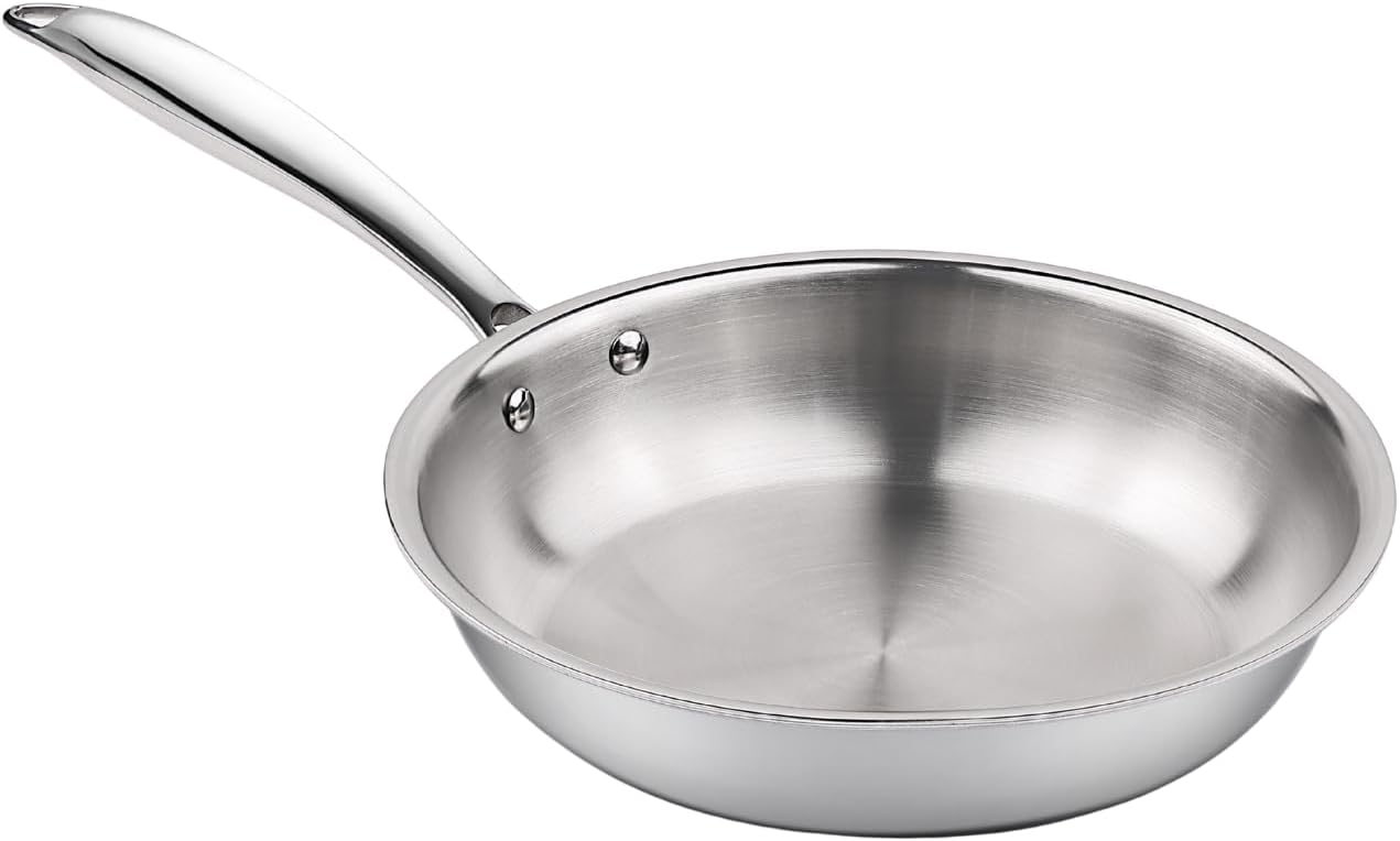 Homegrown Stainless Steel Saute Pan, Large, High-Grade Triply