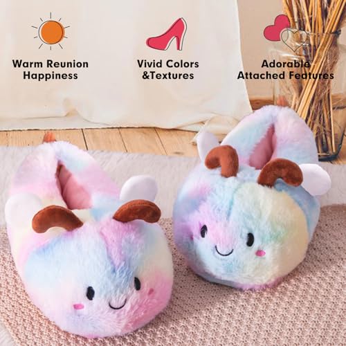 Cute Bee Women's Slippers Funny Novelty Animal Slipper Cozy Bee Fuzzy Slippers Soft Winter Warm House Shoes4