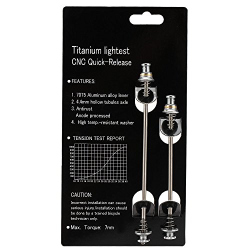Espeto QR, Andoer Espetos de bicicleta ultraleves de 2 peças de liberação rápida Eixo de titânio esp