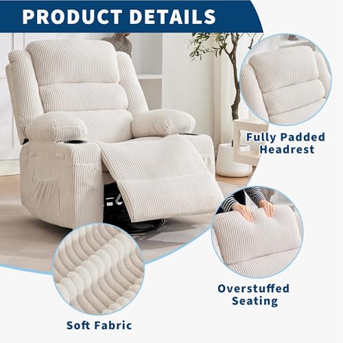 Image of Rocking Recliner Chair for Adults 360 Swivel Manual Recliner