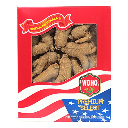 WOHO #110.4 Short Extra Large American Ginseng Roots 4oz Box
