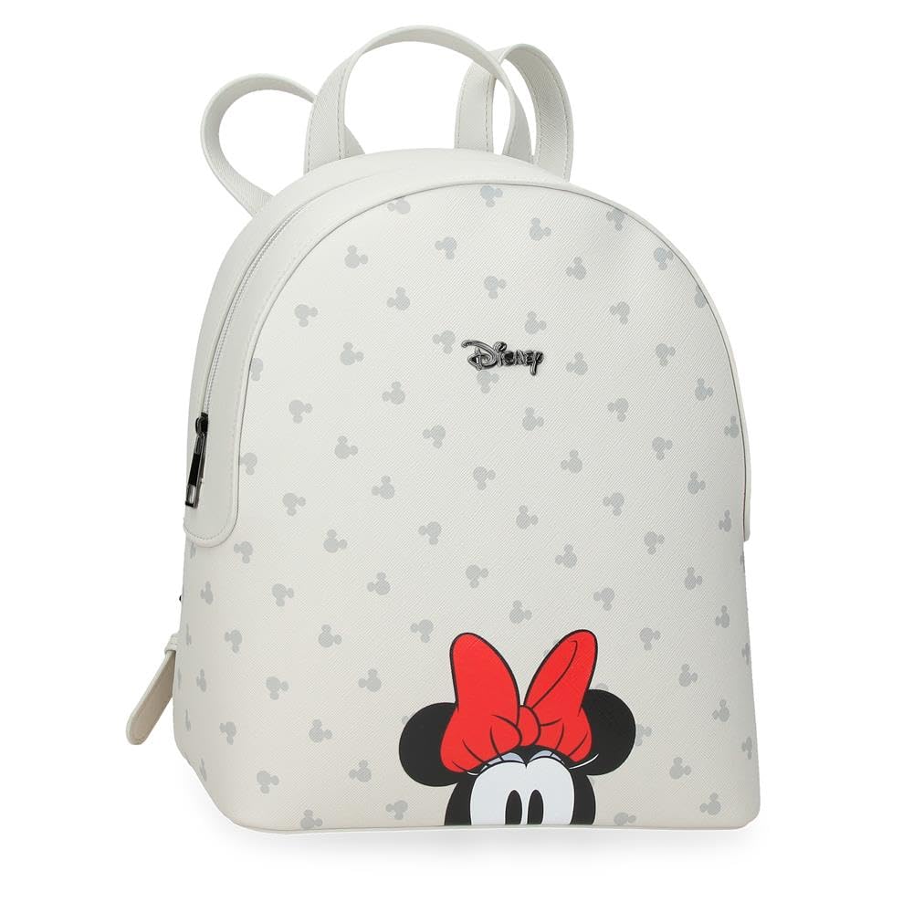Disney Joumma Bowlogue Minnie Walking Backpack Beige 23x26.5x11.5 cm PU and Polyester 7.01L