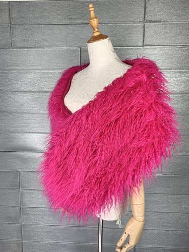 Women Fluffy Winter Artificial Faux Fur Fake Scarf Wrap Collar Shawl Shrug3