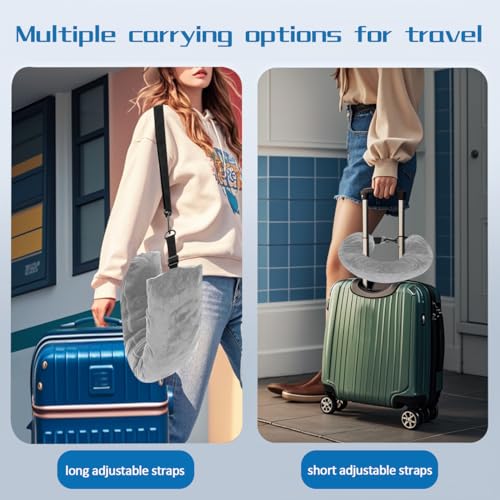 2-Pack-Stuffable-Travel-Neck-Pillow-Velvet-Travel-Pillow-for-Extra-Luggage-Stuffable-Pillow-with-Adjustable-Neck-Size-Travel-EssentialsPackable-Airplane-Travel-Pillow-No-Filler