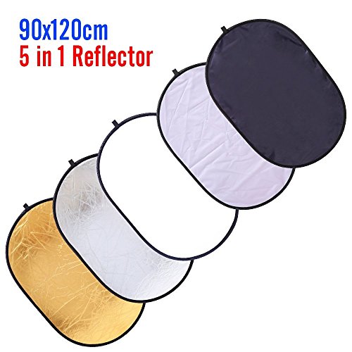 Image of 5 in 1 Portable 35 inchx47 inch / 90x120cm Oval Collapsible Multi Disc Photography Studio Photo Camera Lighting Reflector /Diffuser Kit with Carrying Case, Great for Photo Shoots and Taking Pictures in Accurate