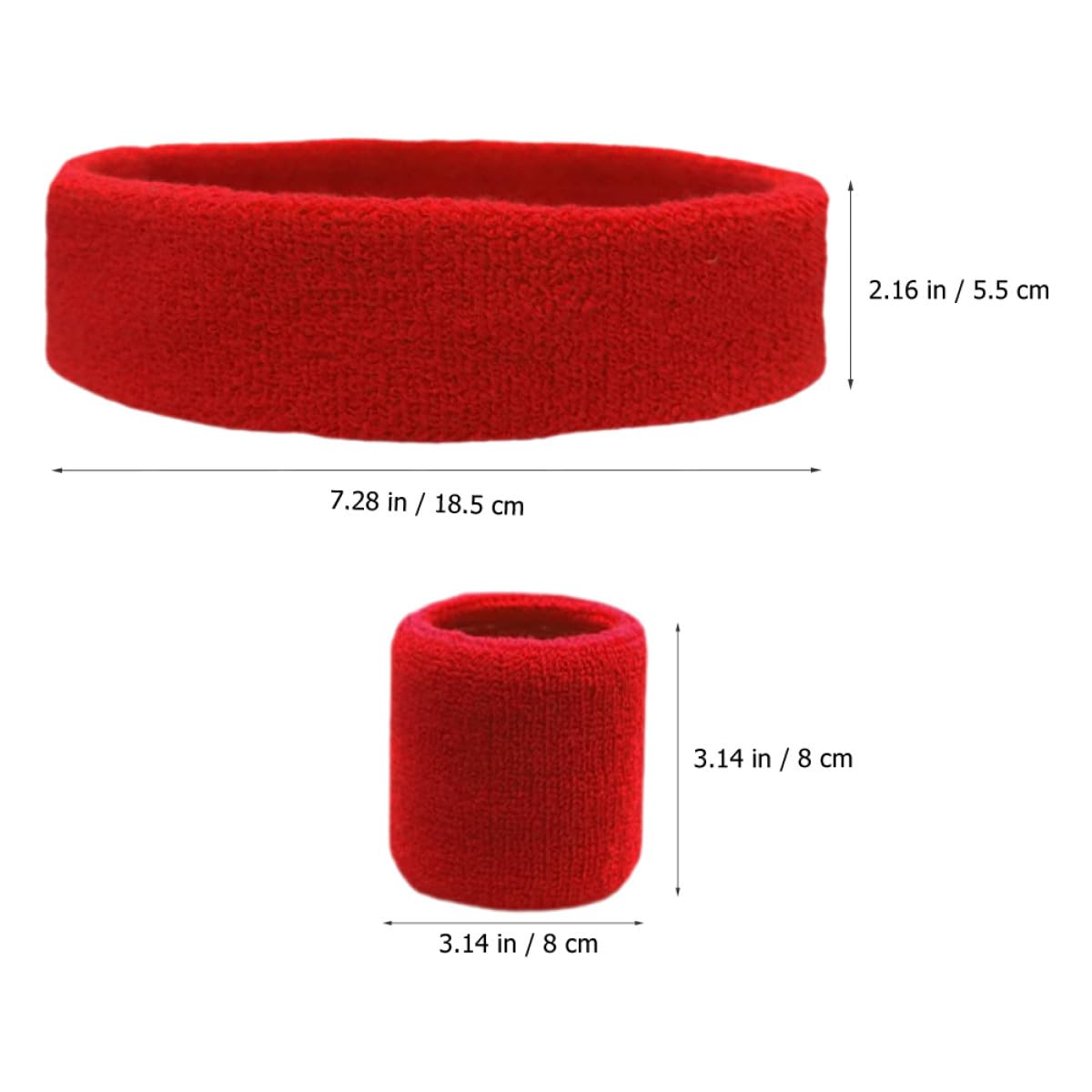 Healeved Elastisches Schweißband 18 Stück mit Stirnband Handgelenkbändern aus Weichem Polyester Atmungsaktiv Formstabil für Herren Damen Beim Tennis Basketball und Laufen