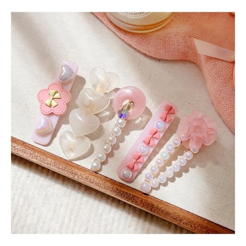 Set de 3 pinzas de cabello 2.36 pulg perla acrílico miniatura 4