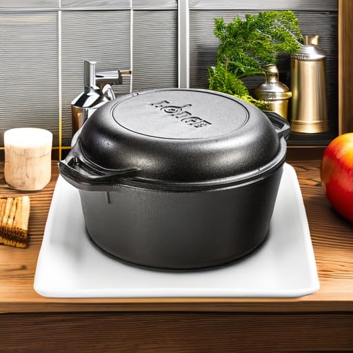 Lodge L8DD3 Logic 5-Quart Double Dutch Oven and Casserole with Skillet Cover (Cast iron) by Lodge - Image 4