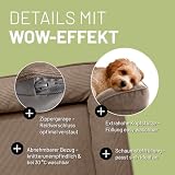 Lumaland orthopädisches Hundebett aus Cord | ergonomisches Hundesofa 70x60 cm - für kleine Hunde | Boden rutschfest | Füllung und Bezug waschbar | Hundekörbchen mit Memory Schaumstoff